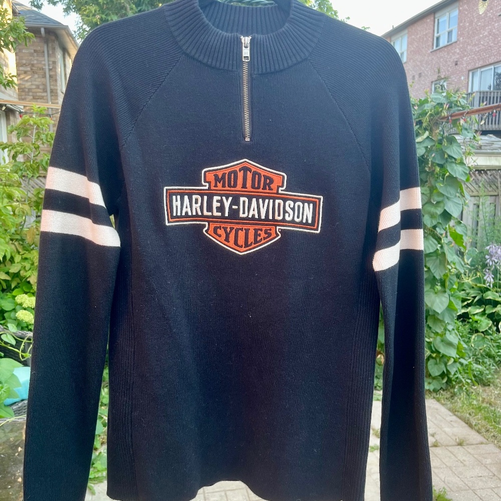 Harley Davidson 1/4 Zip Knit Sweater